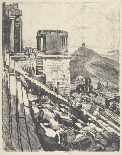 Chrám Nike, Atény, 1913. od Joseph Pennell