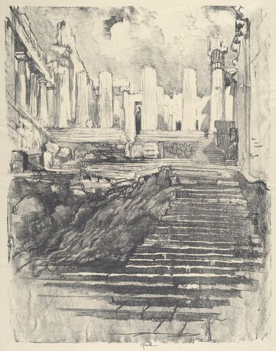 Cesta nahoru na Akropoli, 1913. od Joseph Pennell