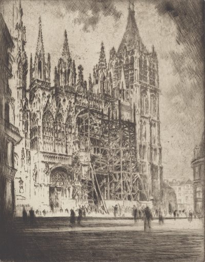 Západní fronta, Rouenská katedrála, 1907. od Joseph Pennell