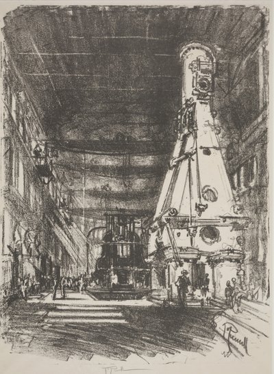 Bílé a černé kladivo (litho) od Joseph Pennell