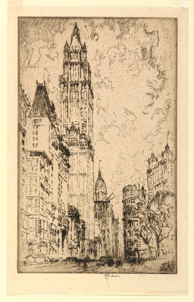 Budova Woolworth od Joseph Pennell