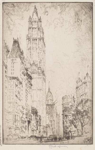 The Woolworth Building, 1915. od Joseph Pennell