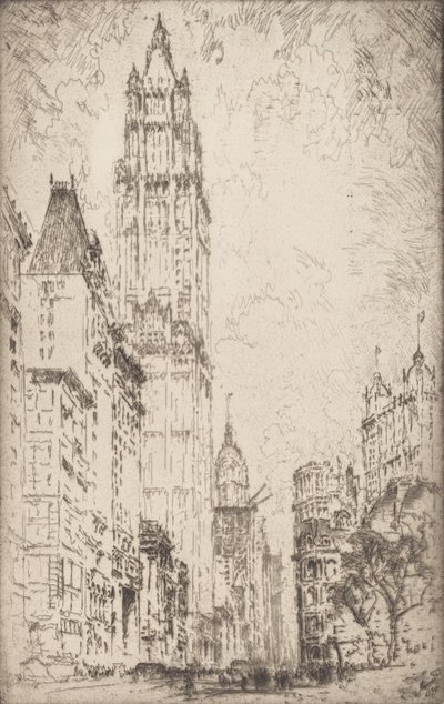The Woolworth Building, 1915. od Joseph Pennell