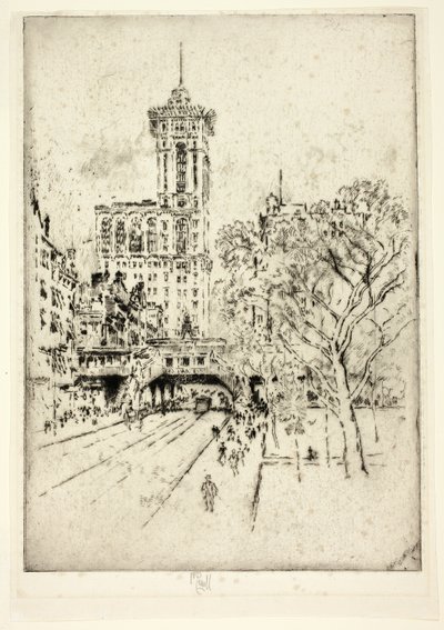 Times Building a 42. ulice od Joseph Pennell