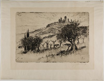 Věže San Gimignano, mimo hradby od Joseph Pennell