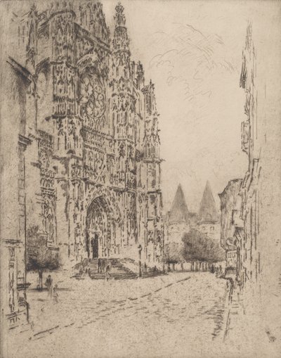 Věže biskupského paláce, Beauvais, 1907. od Joseph Pennell