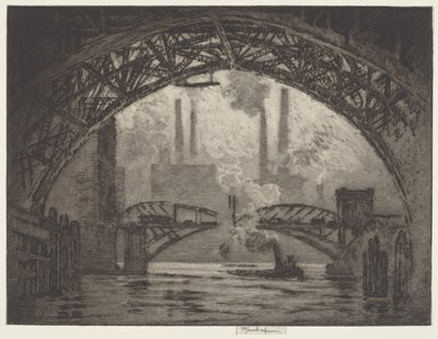Under the Bridges, Chicago od Joseph Pennell