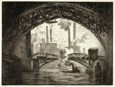 Under the Bridges, Chicago od Joseph Pennell