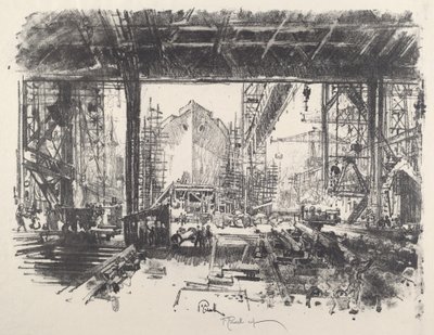 Pod kůlnou, 1917. od Joseph Pennell