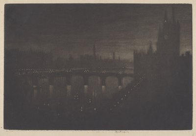 Westminster, večer od Joseph Pennell