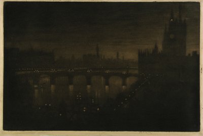 Westminster v noci - z okna mého ateliéru od Joseph Pennell