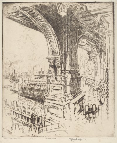 Uvnitř trajektu, Cortlandt Street, New York od Joseph Pennell