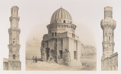 87. Hrobky a minarety, Káhira, 1843. od Joseph Philibert Girault De Prangey