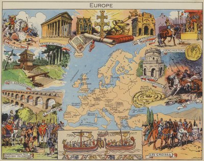 Evropa (barevná litografie) od Joseph Porphyre Pinchon