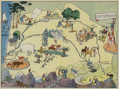 Gascogne-Bearn (barevná litografie) od Joseph Porphyre Pinchon