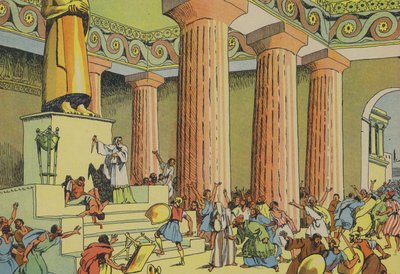 Matatiášova vzpoura (barevná litografie) od Joseph Porphyre Pinchon