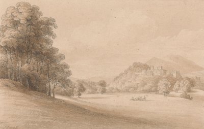 Dunster Castle, Somerset: Zobrazení hradu v dálce od Joseph Powell