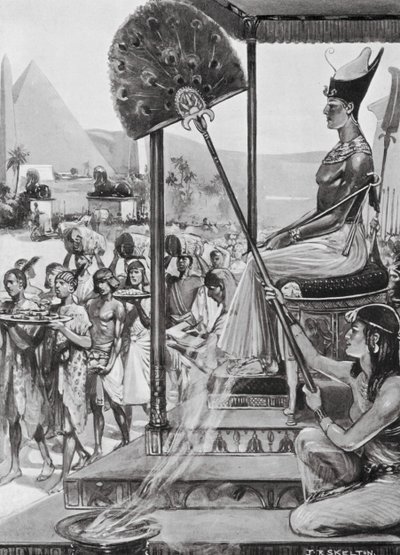 Přinášení pocty Ramesseovi II., 19. dynastie (litografie) od Joseph Ratcliffe (after) Skelton