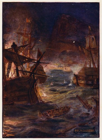 Velké obléhání Gibraltaru od Joseph Ratcliffe (after) Skelton