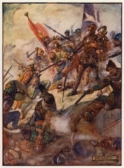 Jean Parisot de la Valette při velkém obléhání Malty od Joseph Ratcliffe (after) Skelton