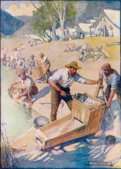 Celý den byl slyšet zvuk trsátka a rachot kolébky, c1908, c1920. od Joseph Ratcliffe Skelton