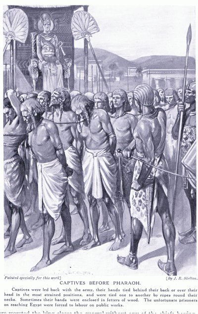 Zajatci před faraónem, kolem roku 1920 (litho) od Joseph Ratcliffe Skelton
