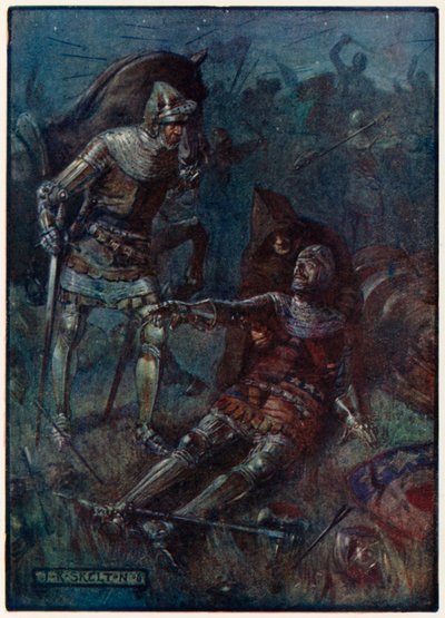 James, hrabě z Douglasu, v boji u Otterburnu od Joseph Ratcliffe Skelton