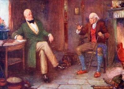 Sir Walter Scott na návštěvě u chudého muže v jeho chatě od Joseph Ratcliffe Skelton
