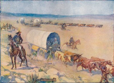 The Bullock-Waggons Woundly Over The Billowy Plains, c1908, c1920. od Joseph Ratcliffe Skelton