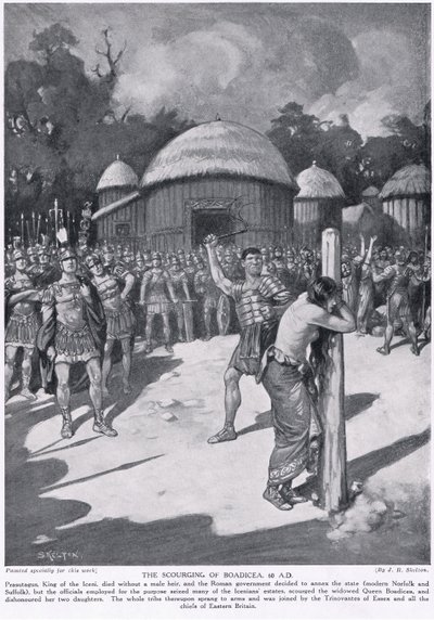 Bičování Boadicea, ilustrace z 