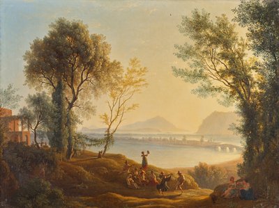 Italská krajina se západem slunce od Joseph Rebell
