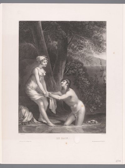 Koupání Dafnis a Chloe Le Bain (název na objektu) od Joseph Rose Lemercier