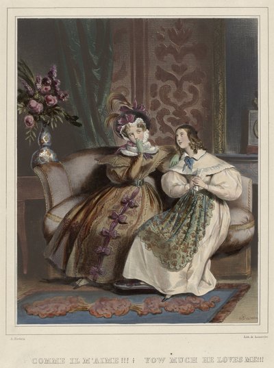 Ženy. Módní galerie, ca. 1830: Jak mě miluje!!! (...) od Joseph Rose Lemercier