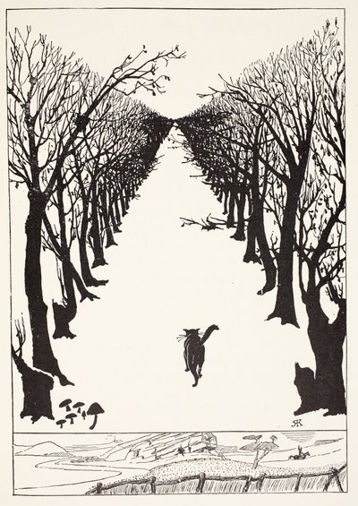 Kočka, která šla sama sebou, ilustrace z 