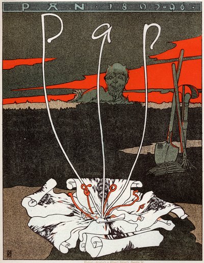 Umění. Pánev, časopis ve stylu art nouveau. Plakát Josepha Sattlera, Německo, kolem roku 1895 (plakát) od Joseph Sattler