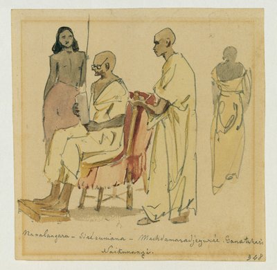 Buddhistický velekněz s asistentem na Cejlonu od Joseph Selleny
