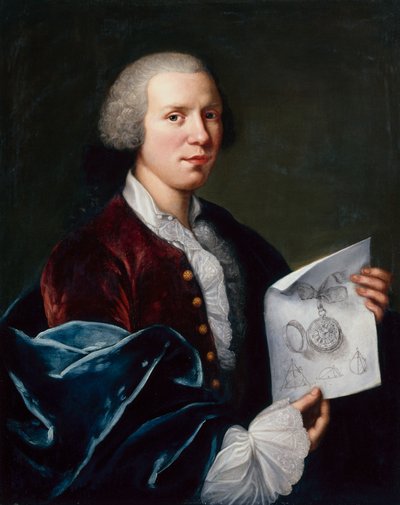 Portrét Ferdinanda Berthouda držícího pergamen (olej na plátně) od Joseph Siffred Duplessis