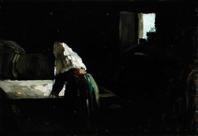 Mycí žena (olej na panelu) od Joseph Stella