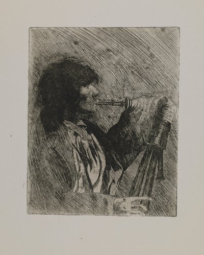 Bez názvu - muž s dudami od Joseph Stella