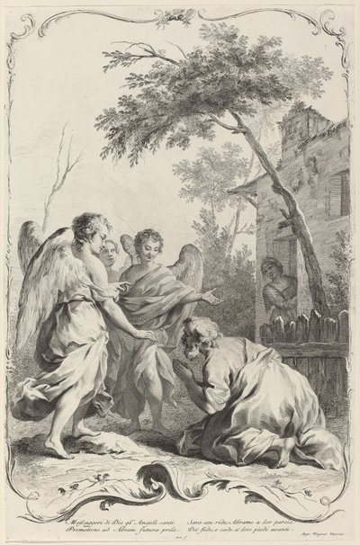 Abraham klečící před třemi anděly od Joseph Wagner