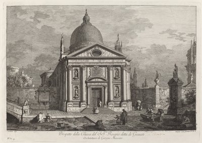 Prospekt kostela sv. Růženec známý jako Gesuati od Joseph Wagner after Canaletto