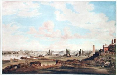 Pohled na Philadelphii a řeku Schuylkill, kolem roku 1816 (akvarel na papíře) od Joseph Watson