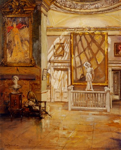 Severní předsíň z pokoje Green Velvet, Chiswick House (olej na plátně) od Joseph Williams Topham Vinall