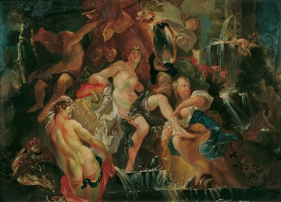 The Bath of Diana (Reverse: Výchova Bacchus Boy) od Joseph Winterhalder d. J.