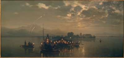 Noční výlet lodí po Chiemsee od Joseph Wopfner
