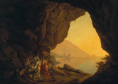 Jeskyně v Neapolském království, s Bandittim, exh. 1778 od Joseph Wright of Derby