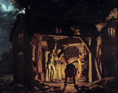 Kovárna v 18. století Obraz Josepha Wrighta z Derby (1734-1797) 1773 Petrohrad, Ermitáž od Joseph Wright of Derby