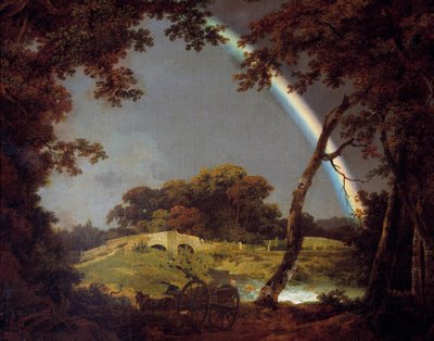 Krajina s duhovým obrazem od Josepha Wrighta z Derby (1734-1797) 1794 Derby, Derby museum od Joseph Wright of Derby