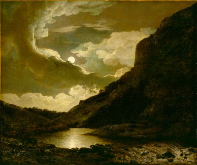 Matlock Tor za svitu měsíce od Joseph Wright of Derby