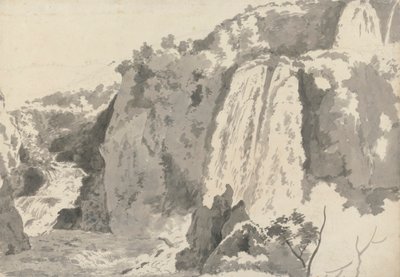 Skalnatá krajina s vodopády od Joseph Wright of Derby